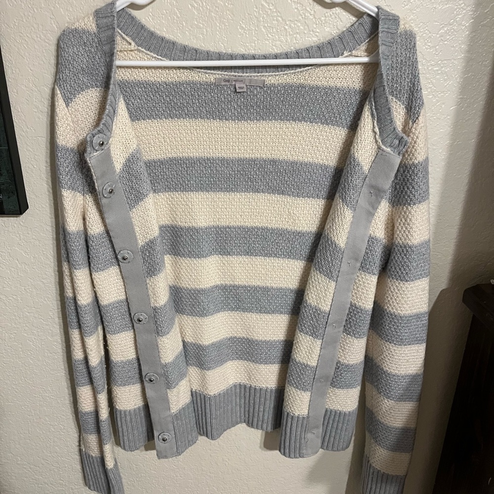 One of my favorite GAP cardigans. Beige and off white.